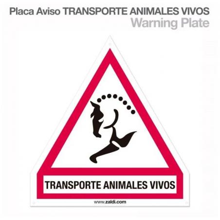 Placa Aviso Transporte Animales Vivos
