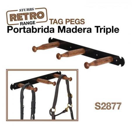 Portabrida Madera Triple Stubbs Retro Tack Pegs S2877