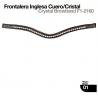 Frontalera Inglesa Cuero/cristal Negro R/blanco