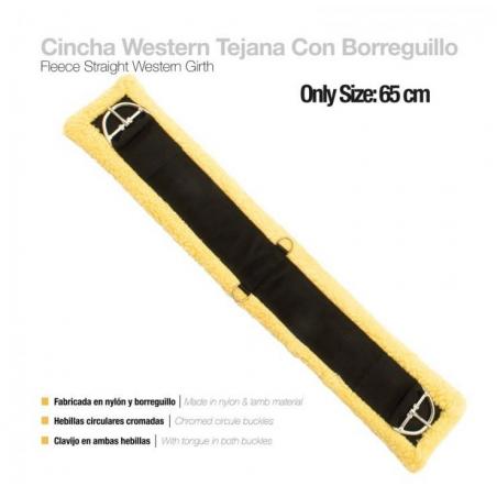  Cincha Western Tejana Nylon Con Borreguillo 65cm