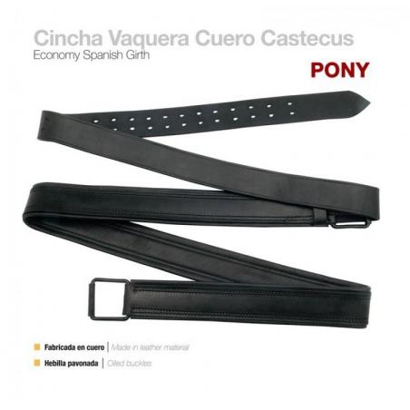  Cincha Vaquera Cuero Castecus Pony 12050 Negro