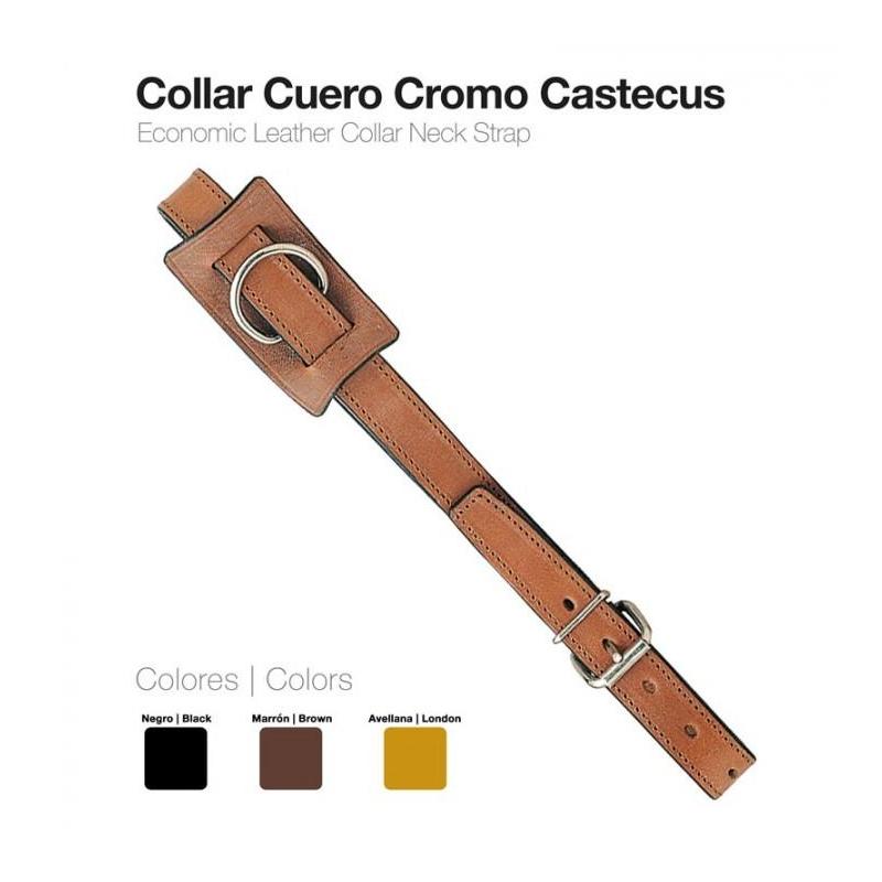  Collar Cuero Cromo Castecus