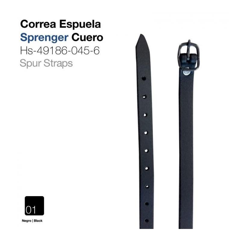  Correa Espuela Sprenger Cuero Negro Hs-49186-045-6