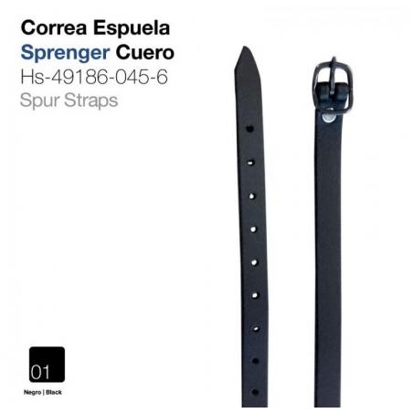  Correa Espuela Sprenger Cuero Negro Hs-49186-045-6