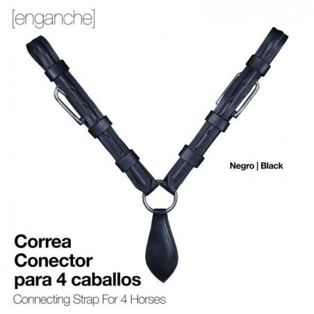  Enganche Correa Conector Para 4 Caballos Negro