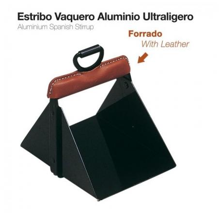  Estribo Vaquero Aluminio Ultraligero Forrado Negro