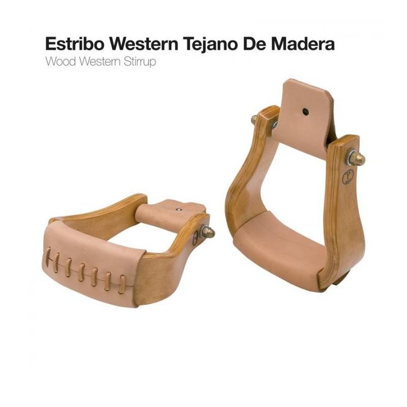  Estribo Western Tejano De Madera 221625+l