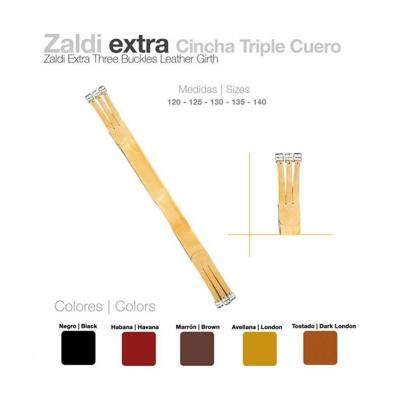  Cincha Triple Cuero Zaldi Extra