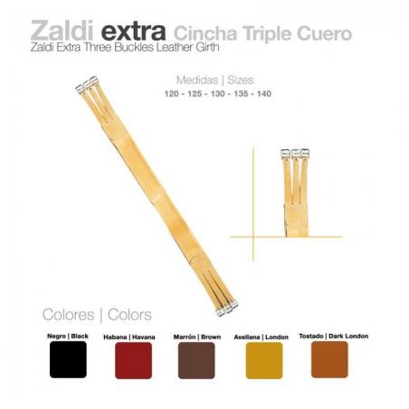  Cincha Triple Cuero Zaldi Extra